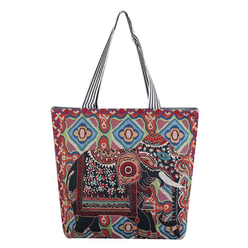 Cloth Bag Elephant Pattern Female Bag Shoulder Bag Shopping Bag