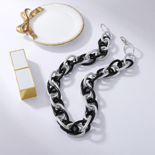 Aluminum Zipper Grinding Angle Chain Lantern Chain Women's Necklace