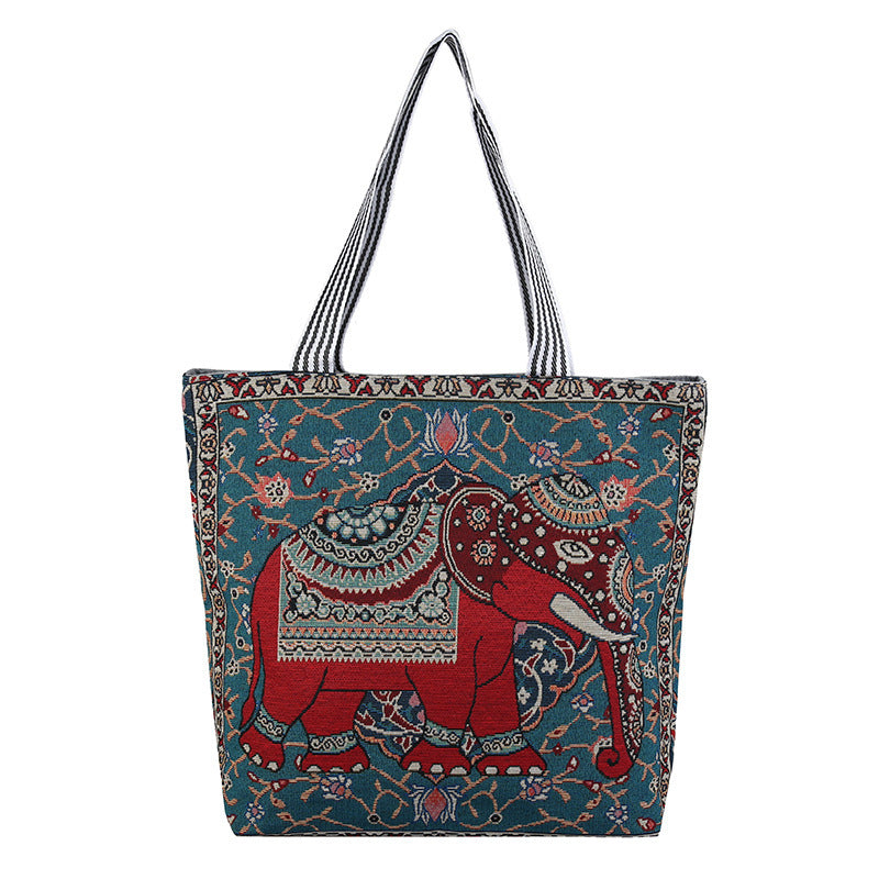 Cloth Bag Elephant Pattern Female Bag Shoulder Bag Shopping Bag