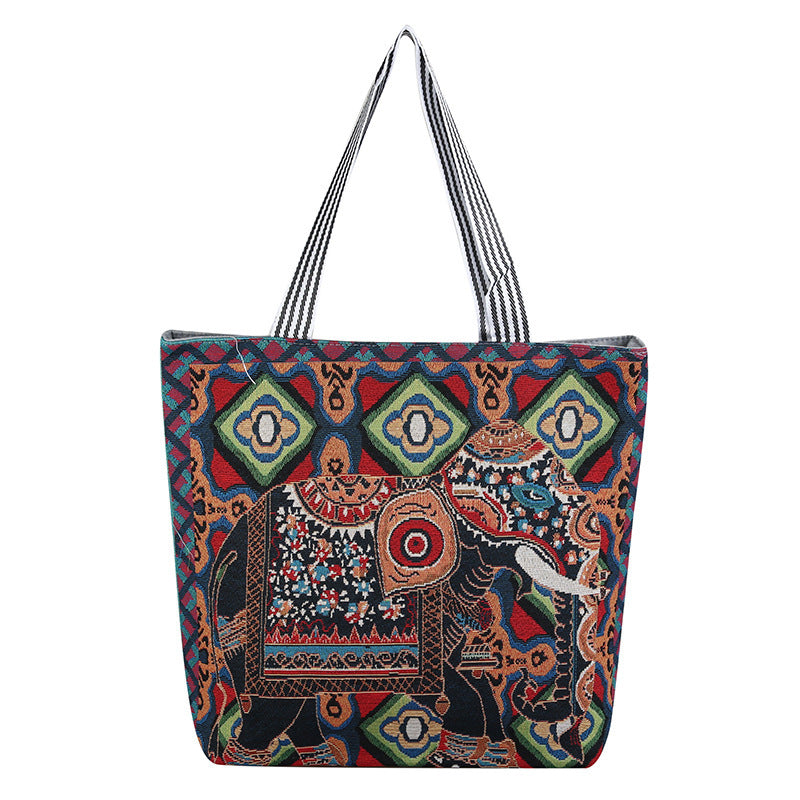 Cloth Bag Elephant Pattern Female Bag Shoulder Bag Shopping Bag