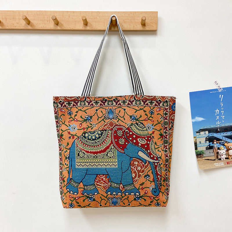 Cloth Bag Elephant Pattern Female Bag Shoulder Bag Shopping Bag