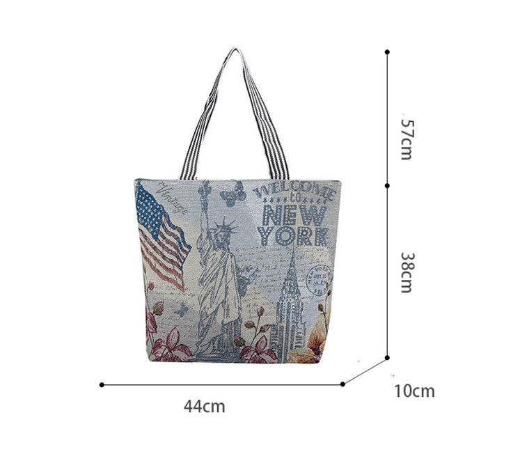 Cloth Bag Elephant Pattern Female Bag Shoulder Bag Shopping Bag