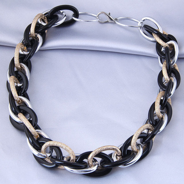 Aluminum Zipper Grinding Angle Chain Lantern Chain Women's Necklace